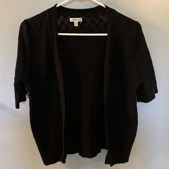 croft & barrow Sweaters - Croft & Barrow Womens Black Sweater Shrug Petite Size PM